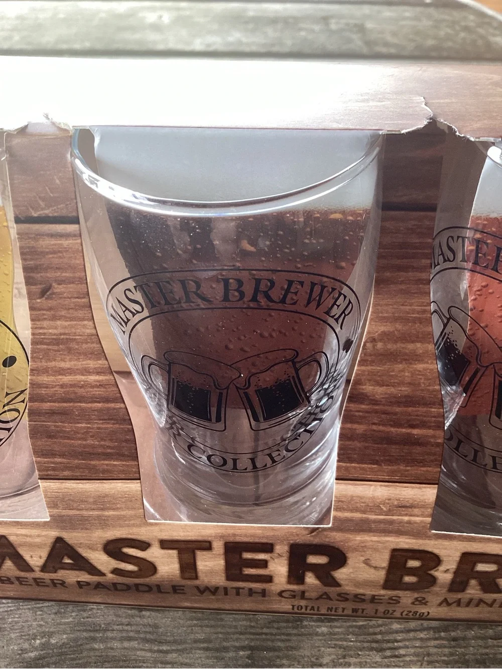 Master Brewer Beer Paddle with 4 Tasting Glasses